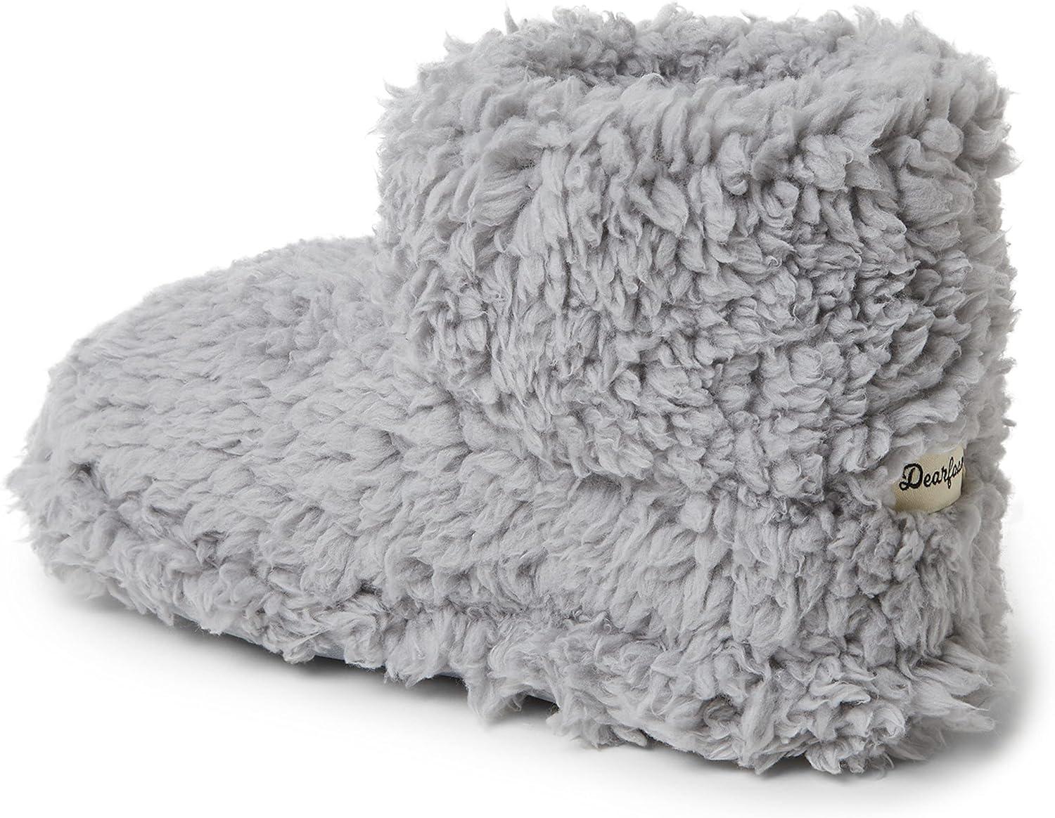 imageDearfoams unisexchild Tate Washable Fuzzy BootieSleet