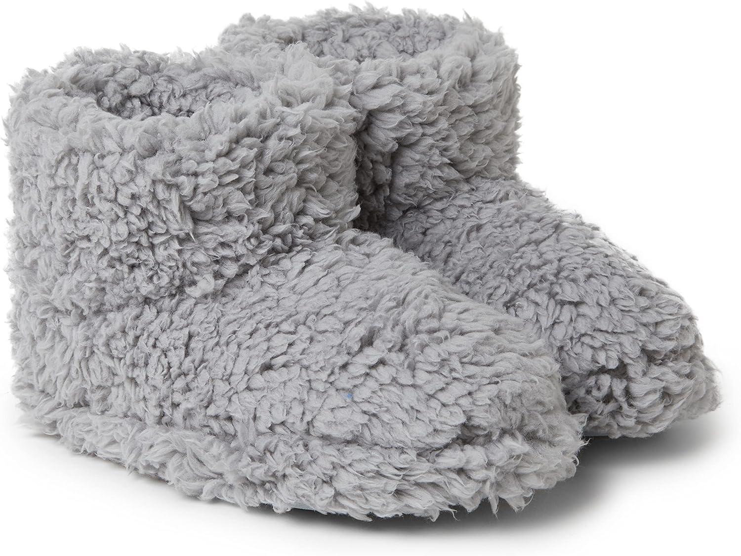 imageDearfoams unisexchild Tate Washable Fuzzy BootieSleet