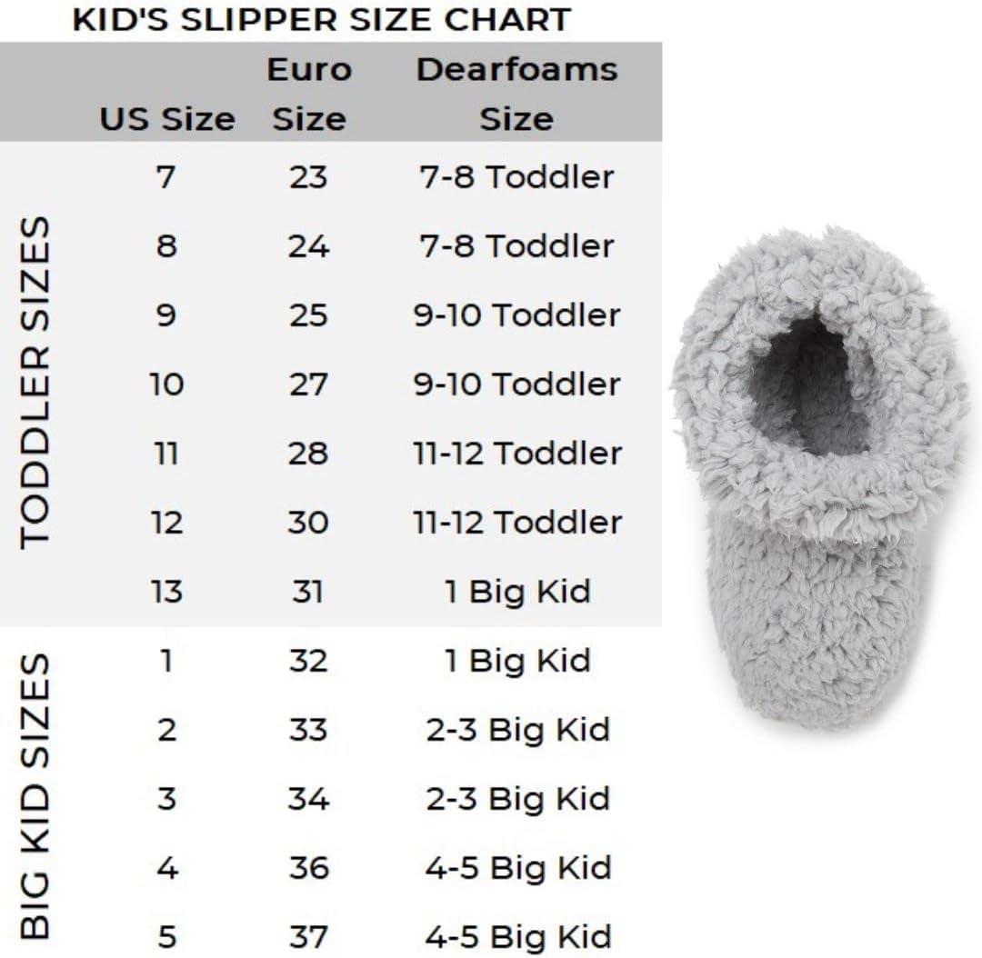 imageDearfoams unisexchild Tate Washable Fuzzy BootieSleet