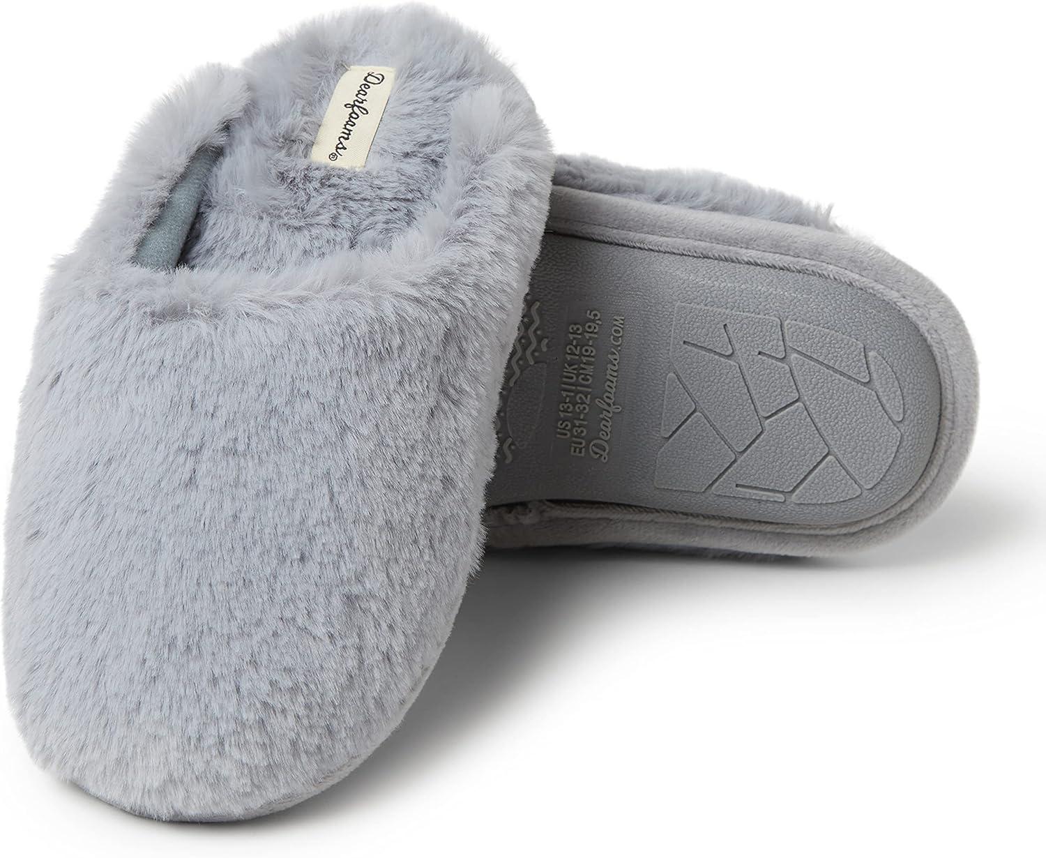 imageDearfoams unisexchild Washable Brin Pile ScuffSlipperSleet
