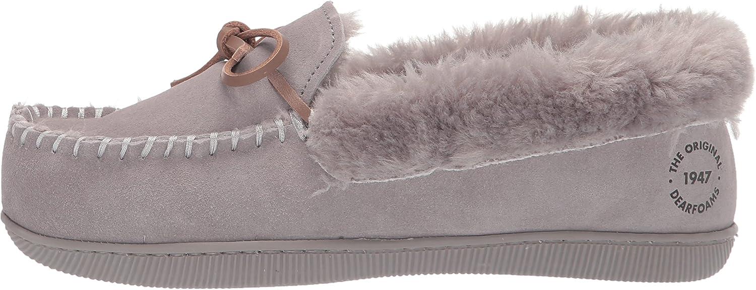 imageDearfoams womens Bethany Genuine Suede MoccasinMedium Grey