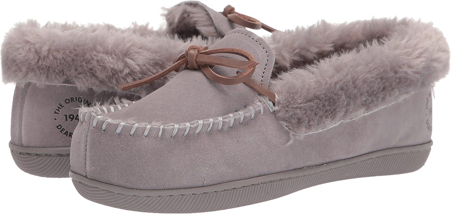imageDearfoams womens Bethany Genuine Suede MoccasinMedium Grey
