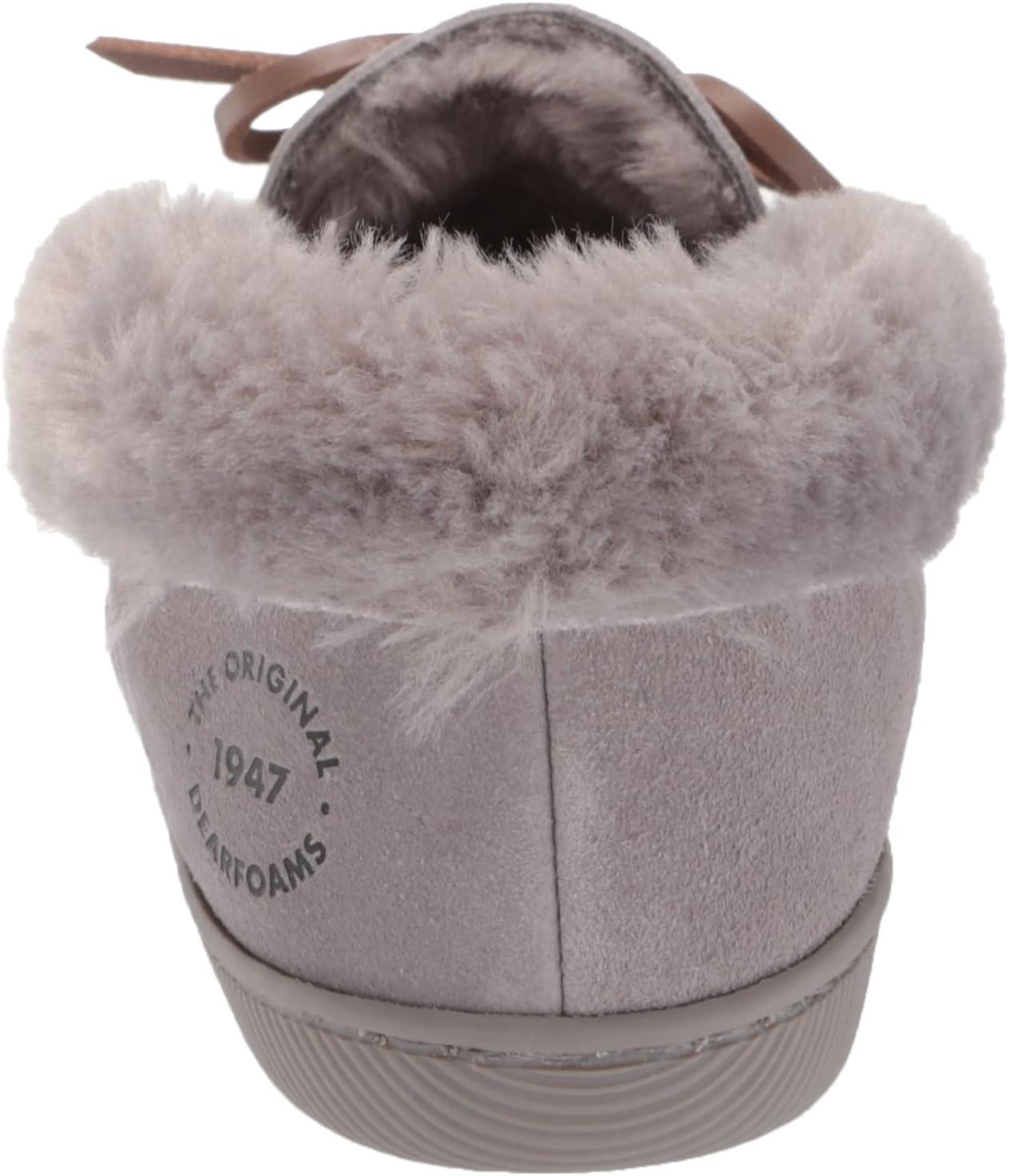 imageDearfoams womens Bethany Genuine Suede MoccasinMedium Grey