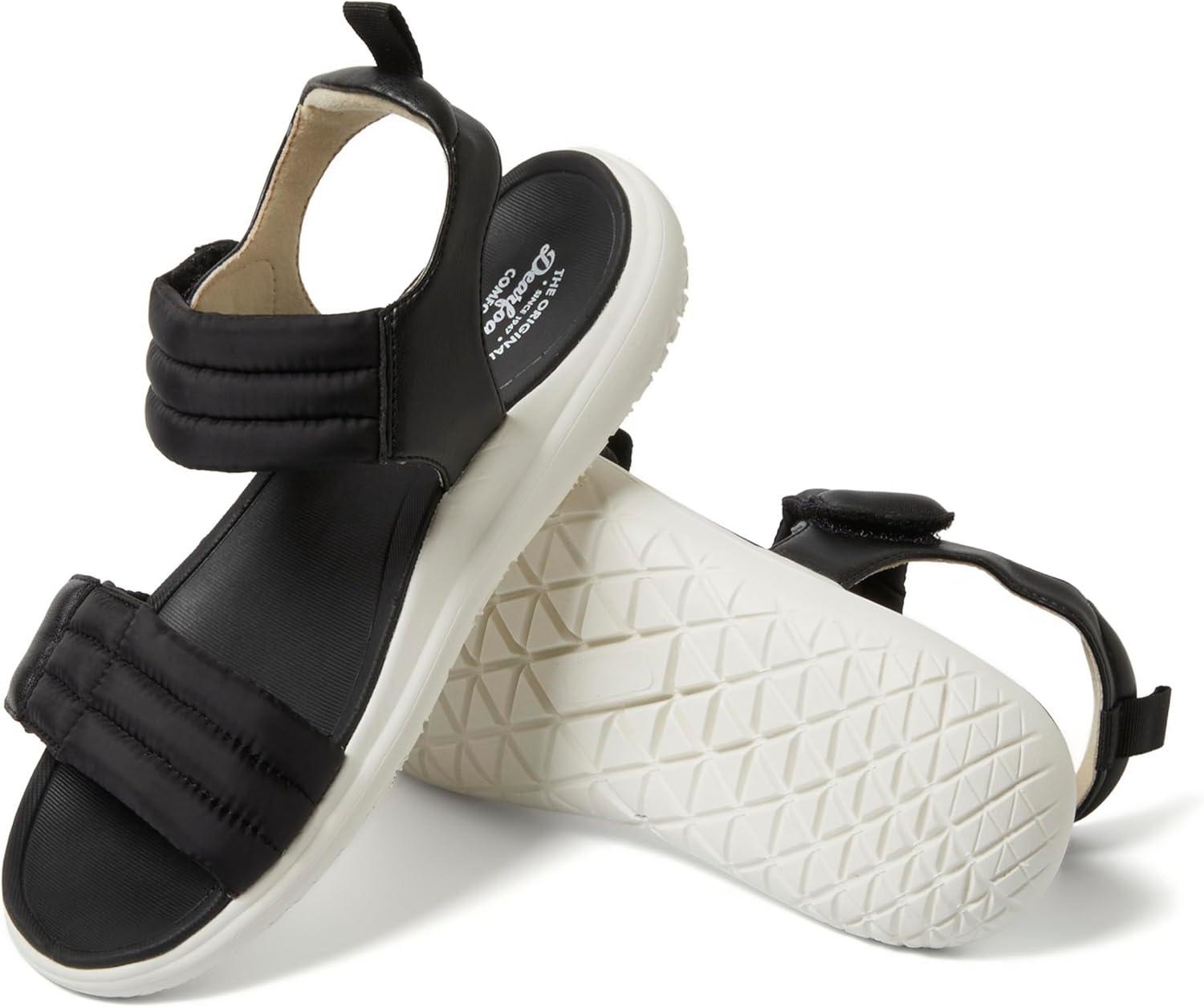 imageDearfoams womens Comfortable Strap Sandal Thea Easy on Off Cushioned Lightweight Walking Shoe SandalBlack