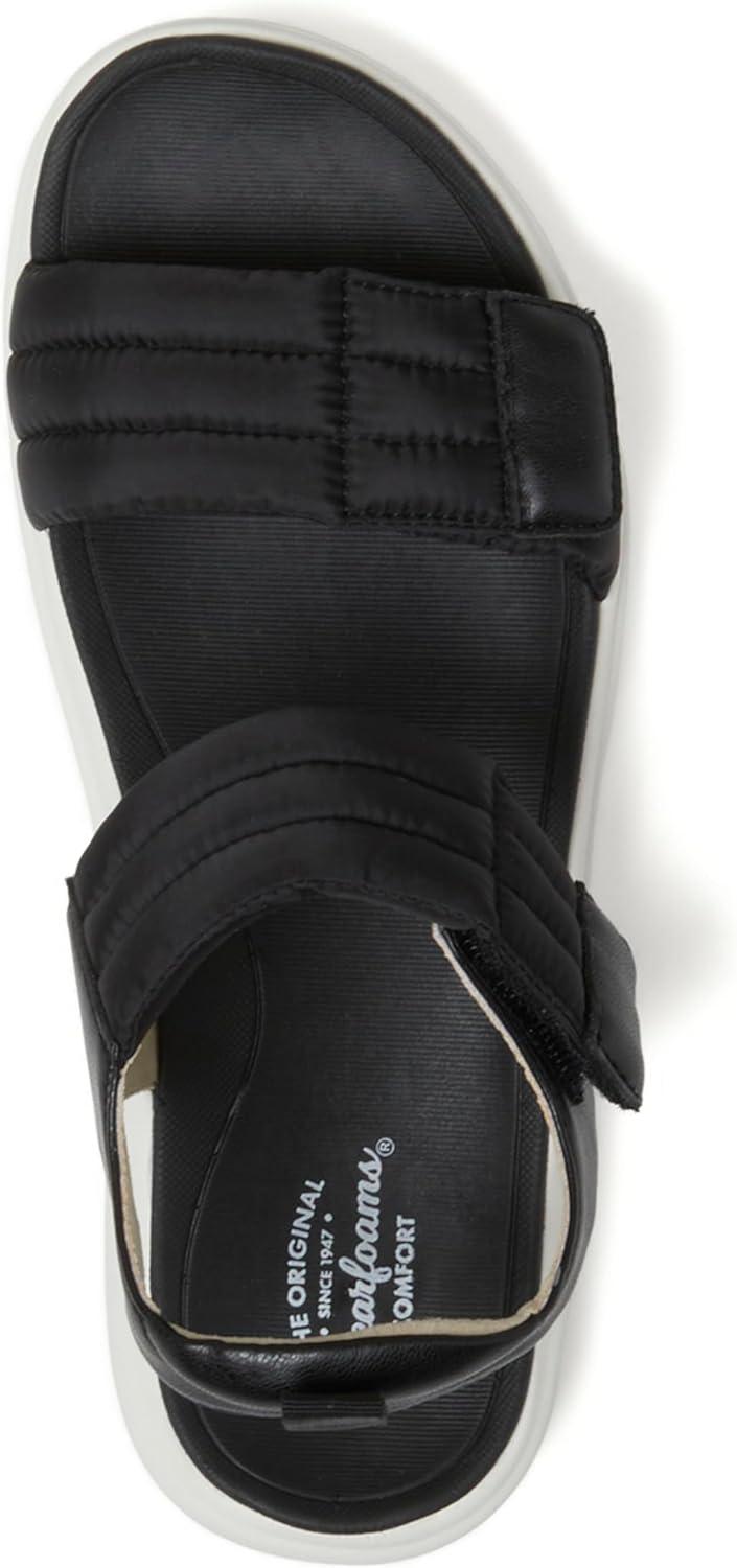imageDearfoams womens Comfortable Strap Sandal Thea Easy on Off Cushioned Lightweight Walking Shoe SandalBlack