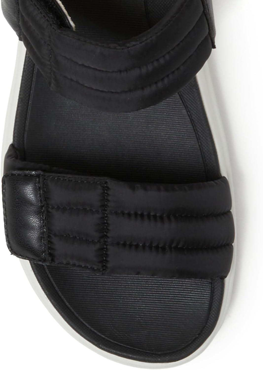 imageDearfoams womens Comfortable Strap Sandal Thea Easy on Off Cushioned Lightweight Walking Shoe SandalBlack