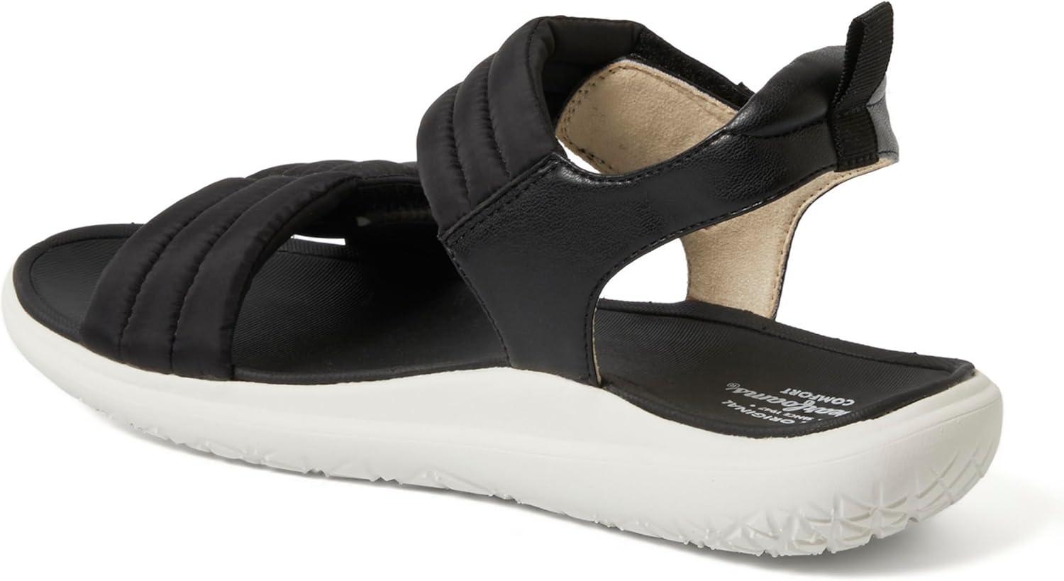 imageDearfoams womens Comfortable Strap Sandal Thea Easy on Off Cushioned Lightweight Walking Shoe SandalBlack