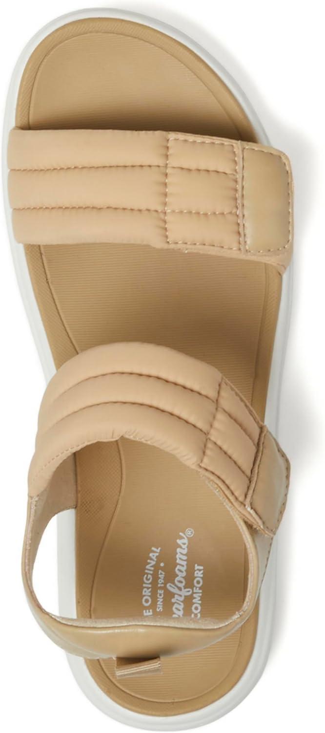 imageDearfoams womens Comfortable Strap Sandal Thea Easy on Off Cushioned Lightweight Walking Shoe SandalKhaki