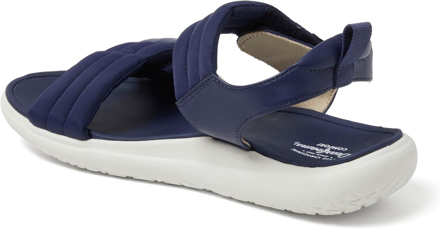 imageDearfoams womens Comfortable Strap Sandal Thea Easy on Off Cushioned Lightweight Walking Shoe SandalNavy