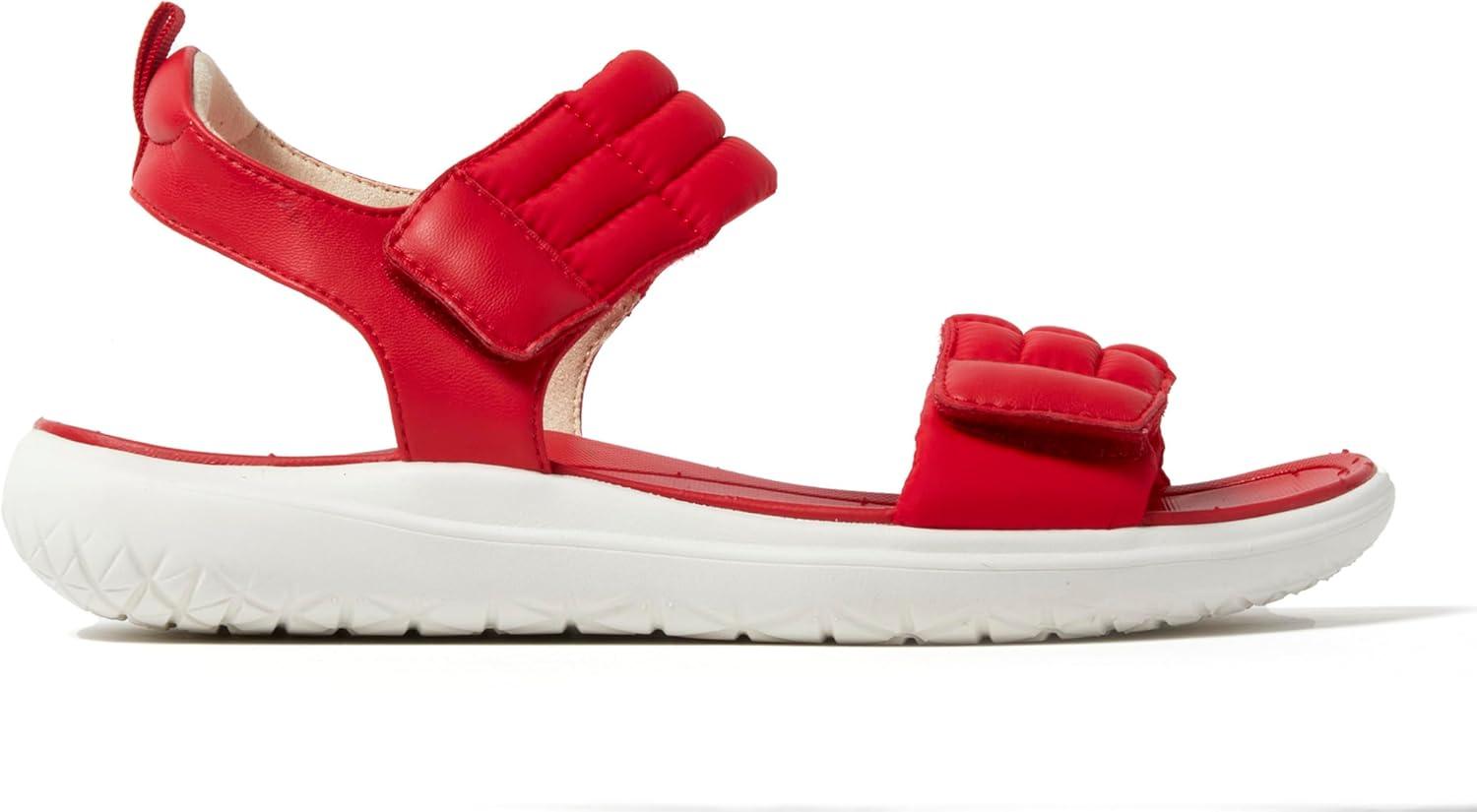 imageDearfoams womens Comfortable Strap Sandal Thea Easy on Off Cushioned Lightweight Walking Shoe SandalTrue Red