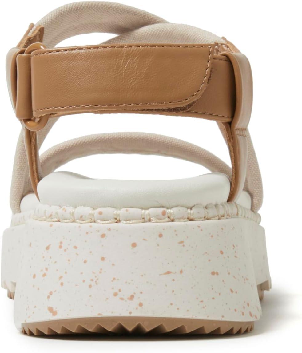 imageDearfoams womens Daylen Comfortable Adjustable Strap Platform SandalBeige