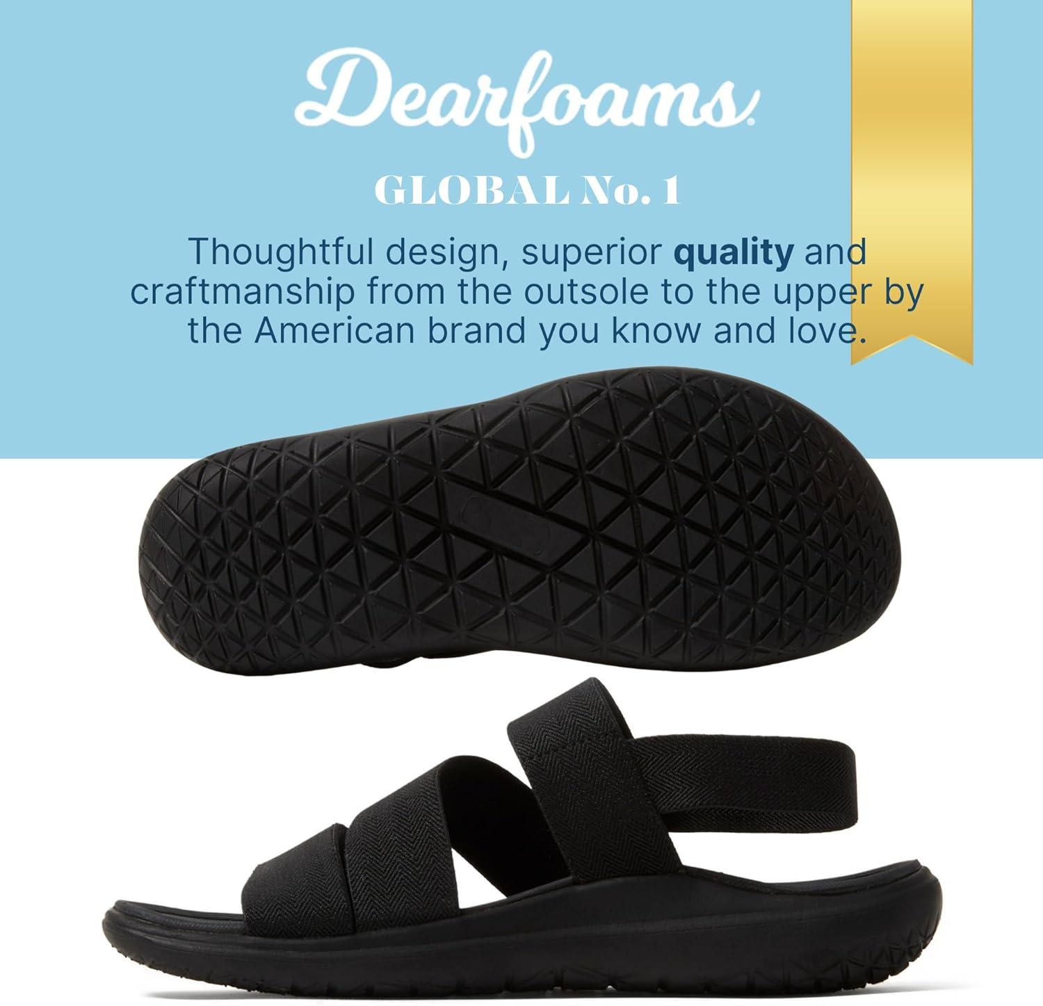imageDearfoams womens Dearfoams Emilia Womens Sandal Slip on Comfortable Cushioned Gore Lightweight SandalBlack