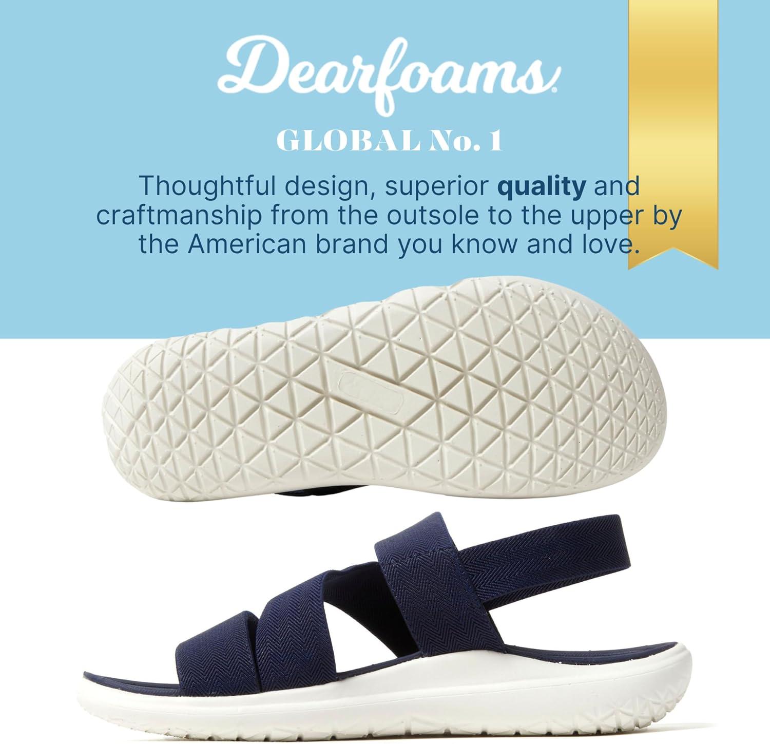 imageDearfoams womens Dearfoams Emilia Womens Sandal Slip on Comfortable Cushioned Gore Lightweight SandalNavy