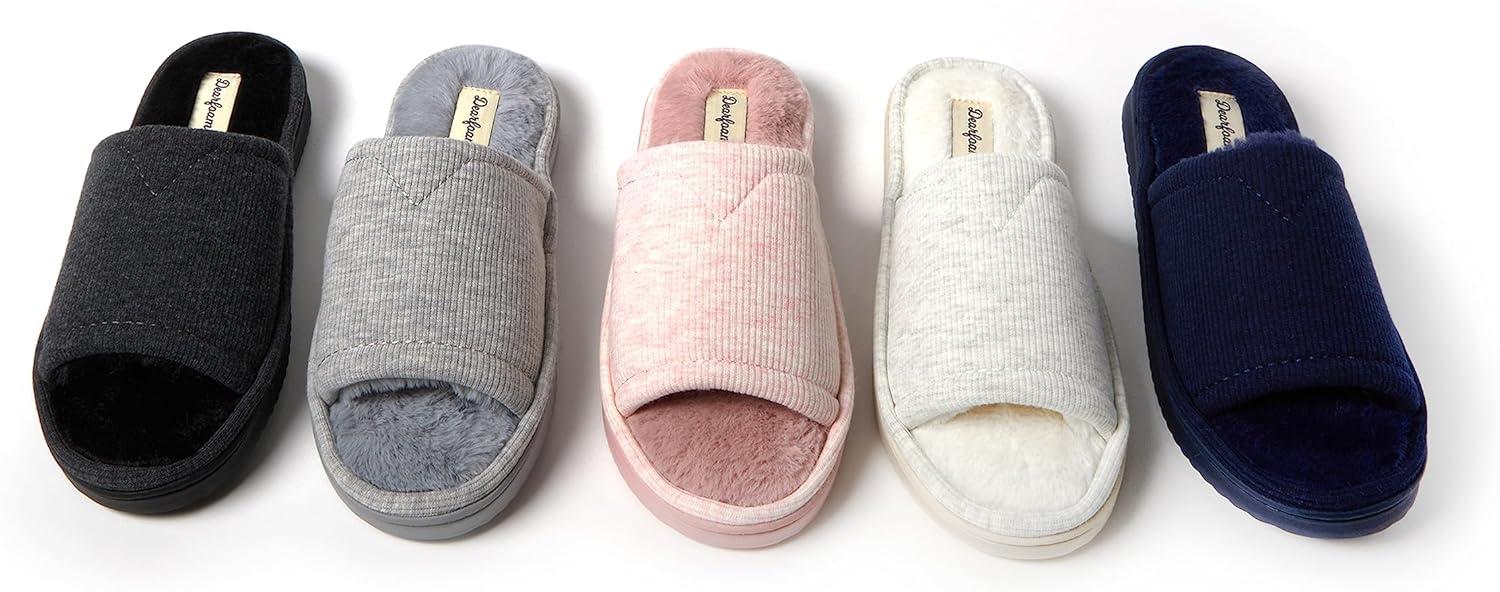 imageDearfoams womens Demi Rib Knit SlideBlack