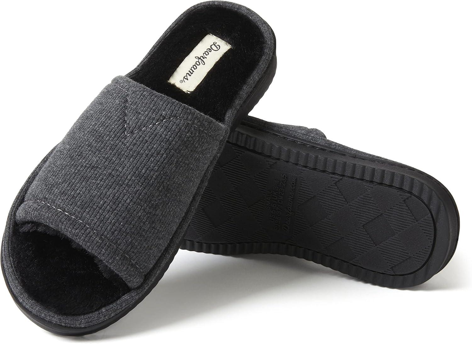 imageDearfoams womens Demi Rib Knit SlideBlack