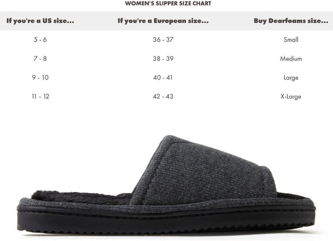 imageDearfoams womens Demi Rib Knit SlideBlack