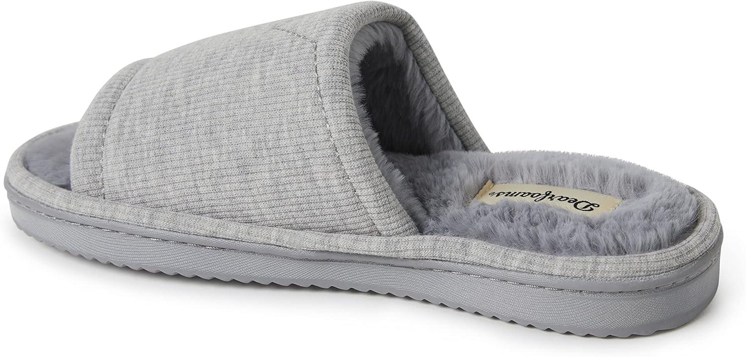 imageDearfoams womens Demi Rib Knit SlideLight Heather Grey