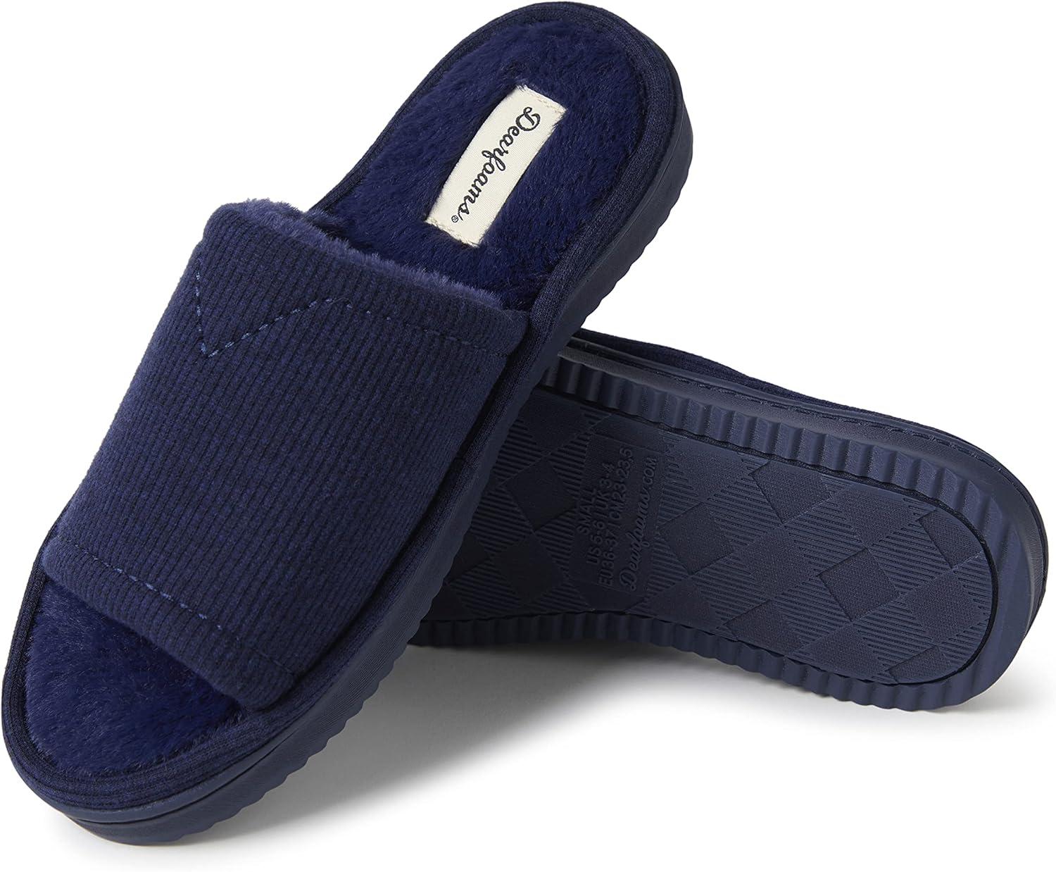 imageDearfoams womens Demi Rib Knit SlideNavy
