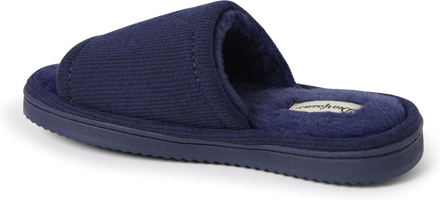 imageDearfoams womens Demi Rib Knit SlideNavy