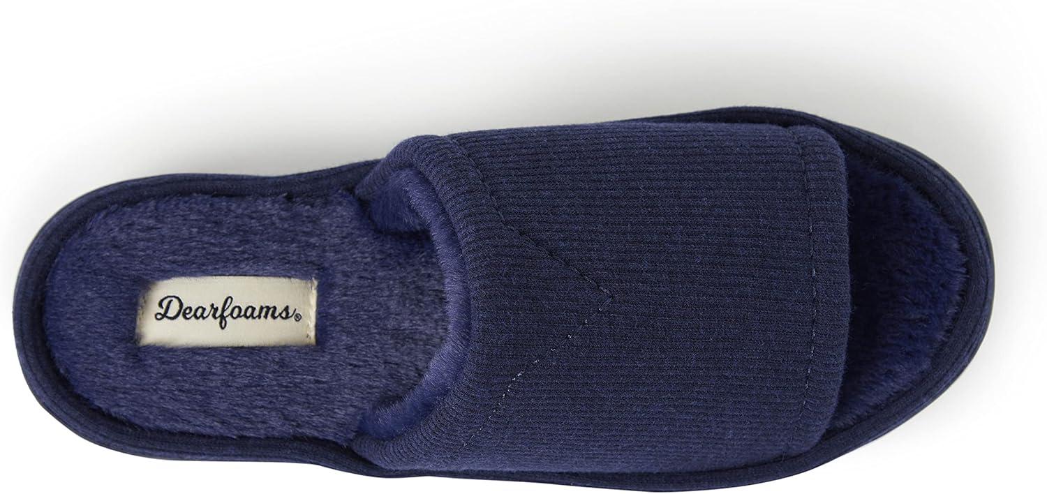 imageDearfoams womens Demi Rib Knit SlideNavy