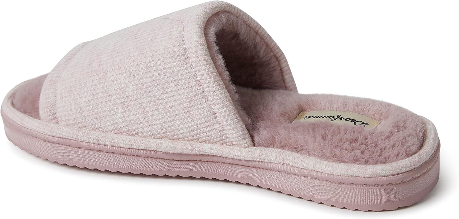 imageDearfoams womens Demi Rib Knit SlidePale Mauve