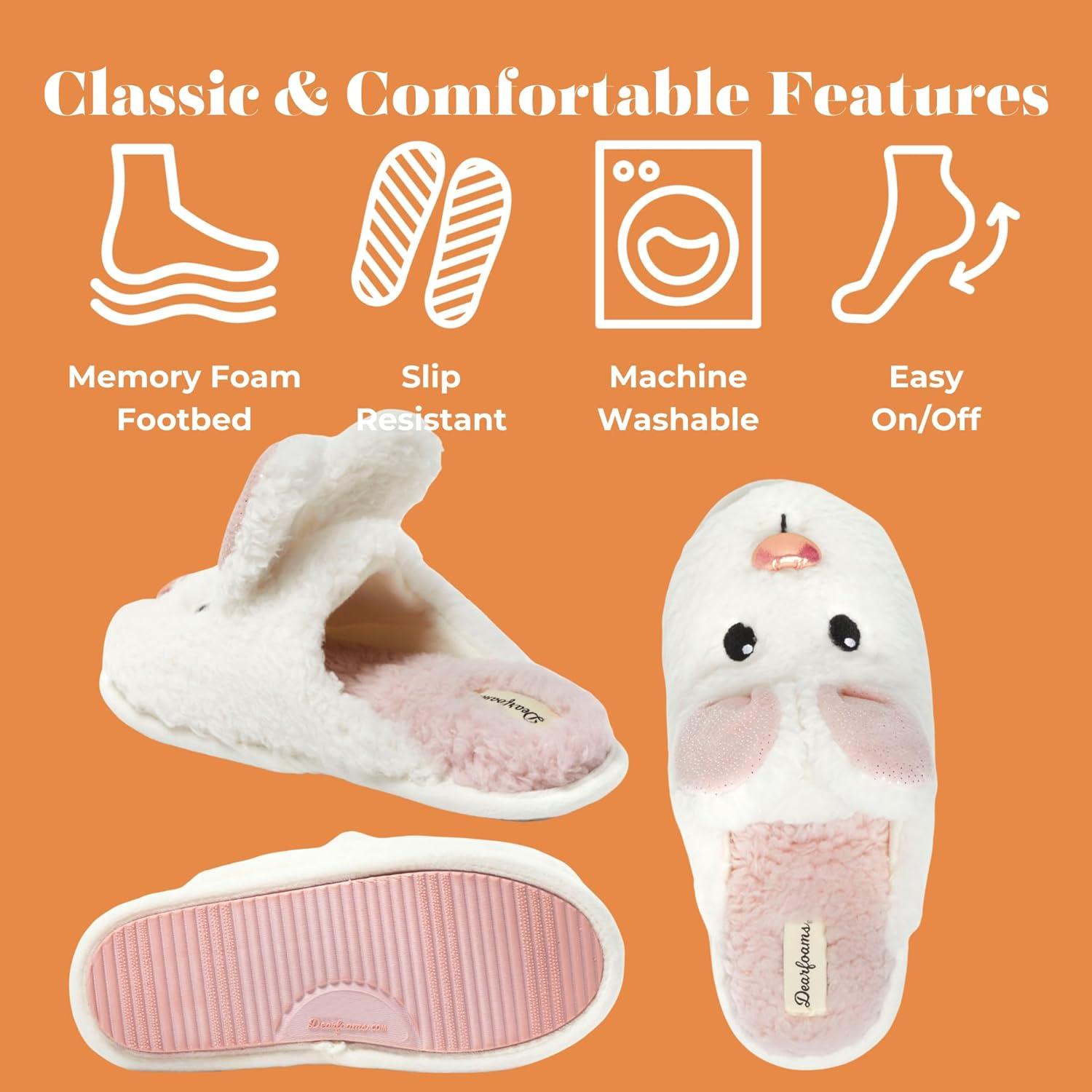 imageDearfoams womens Furry Heart Valentines DayBunny