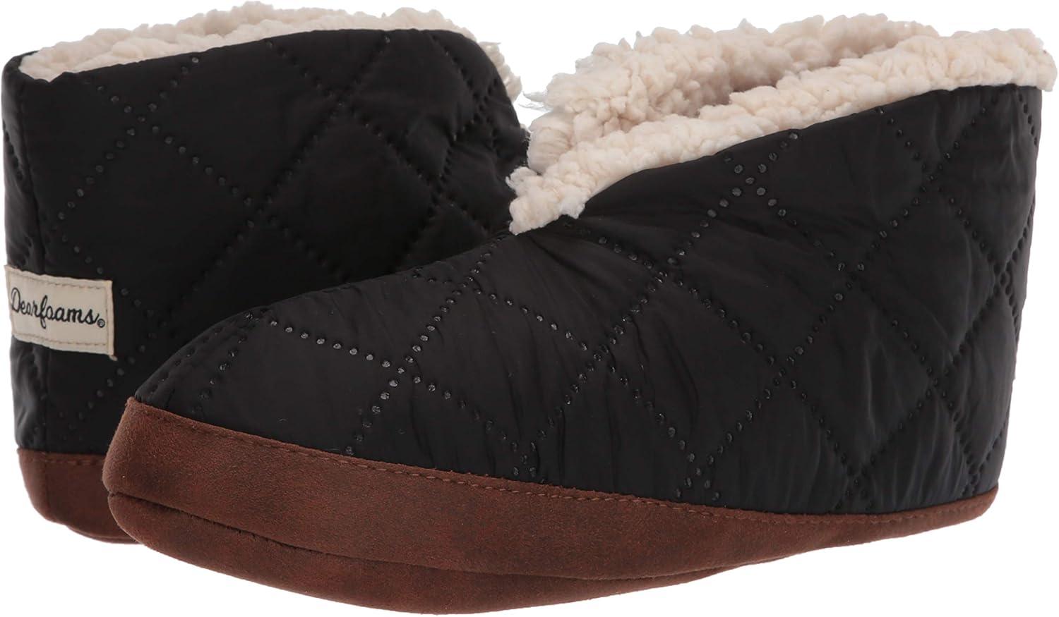 imageDearfoams womens Heritage Warm Up BootieBlack