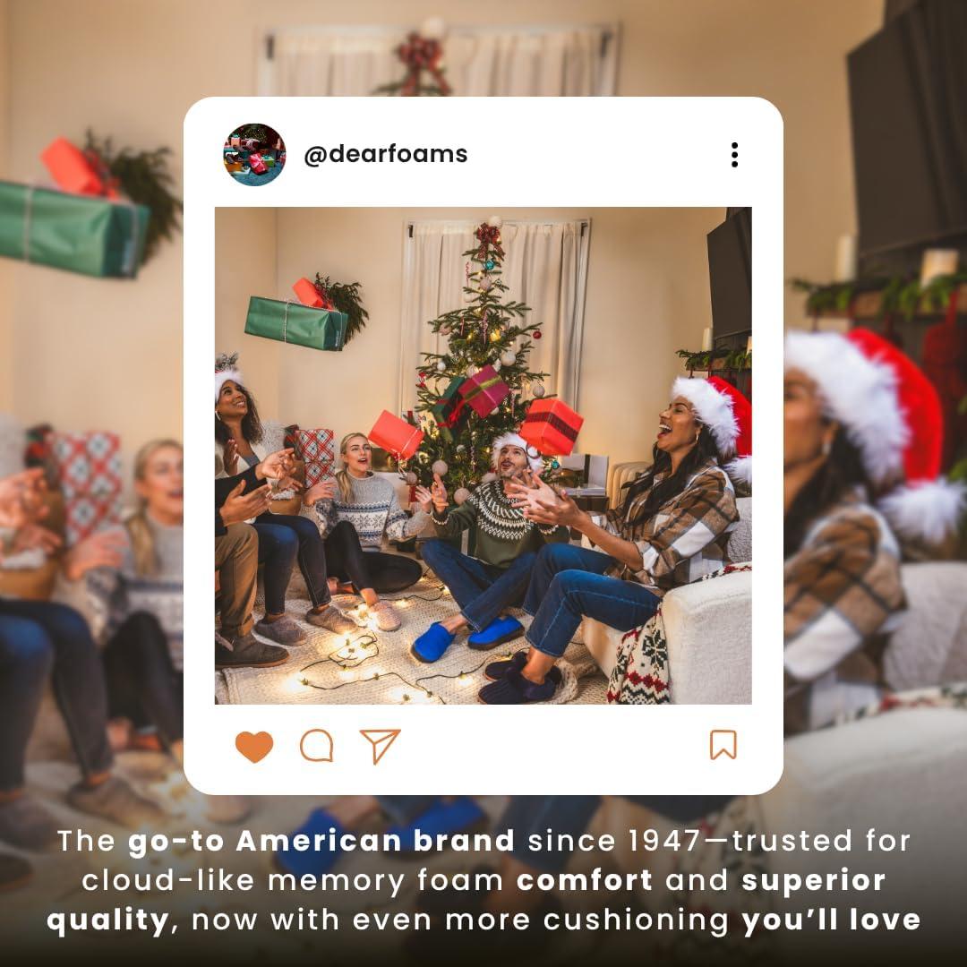 imageDearfoams womens House Slippers Memory Foam Fuzzy Fiona Clog House ShoesBlack