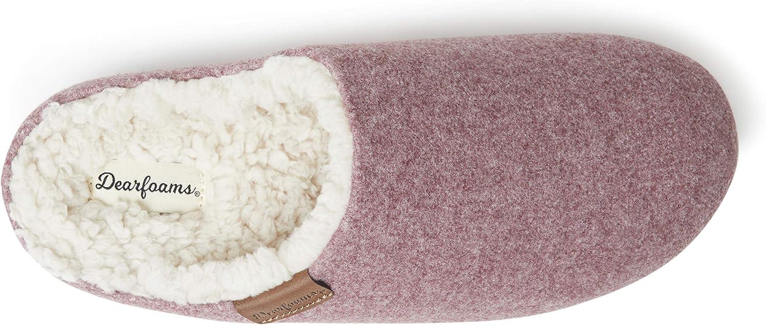 imageDearfoams womens Microwool Molded Footbed ClogSlipperAubergine