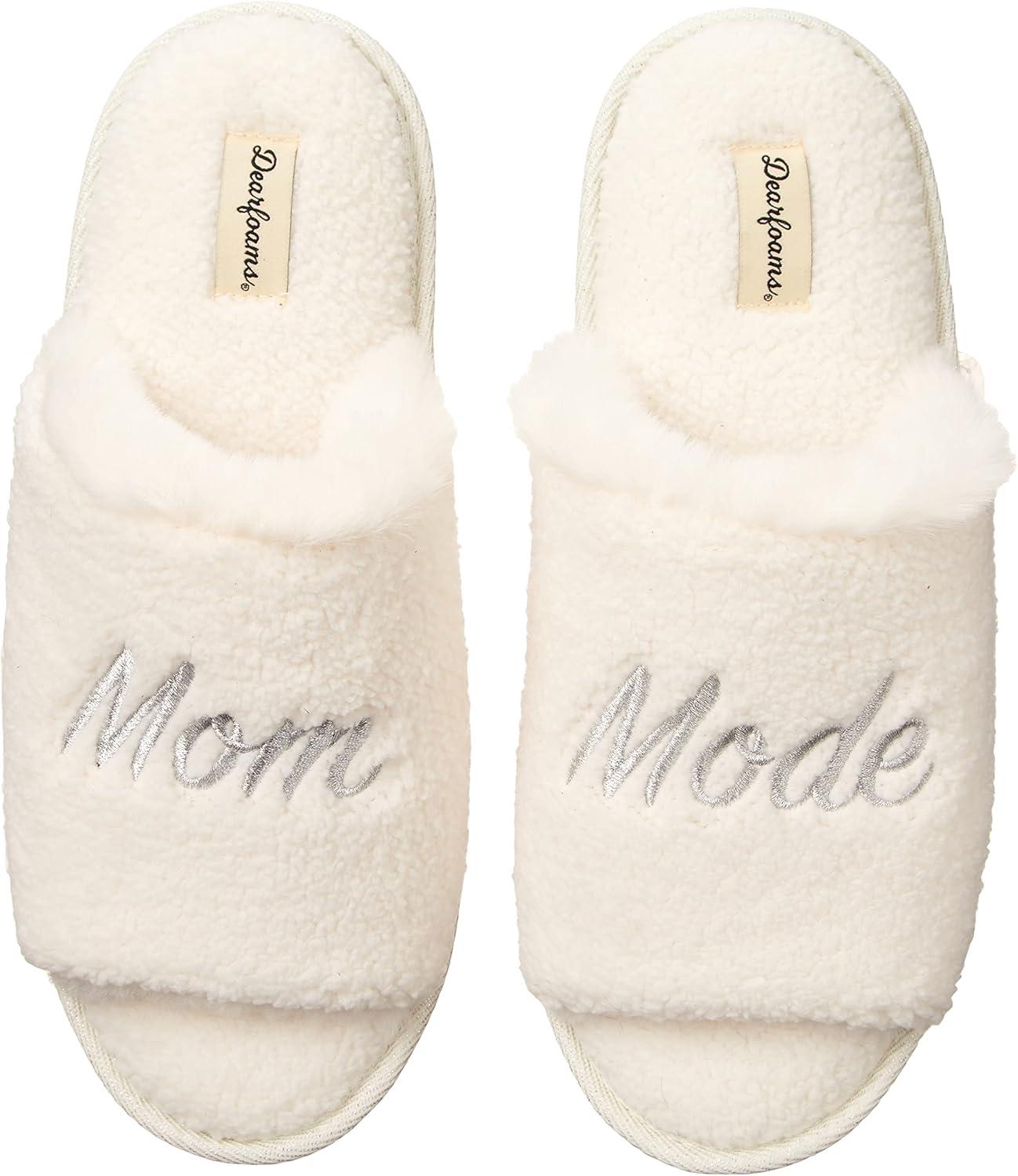 imageDearfoams womens Mom Cozy Giftable Memory Foam SlippersMuslin