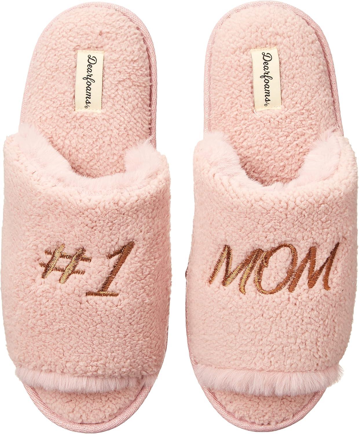 imageDearfoams womens Mom Cozy Giftable Memory Foam SlippersPale Mauve