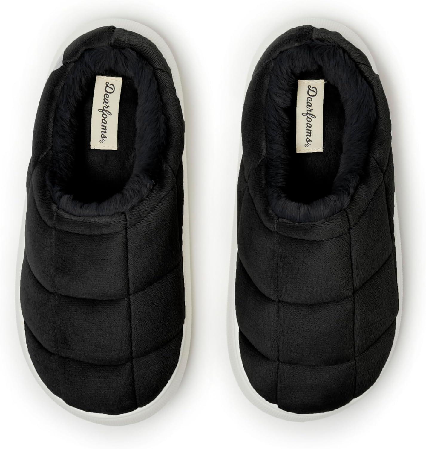 imageDearfoams womens Quilted Cloud Puff Lightweight Cozy Shea Clog With Platform Cushioned OutsoleBlack