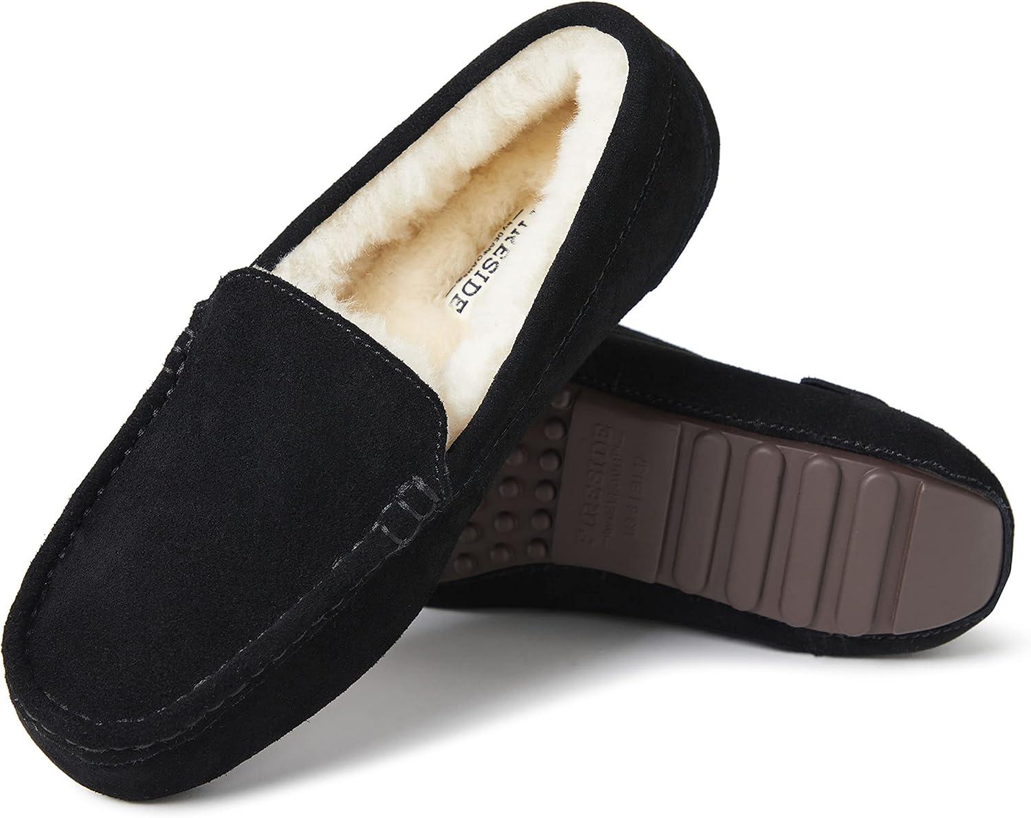 imageFireside By Dearfoams Womens Mel Shearling MoccasinBlackCream