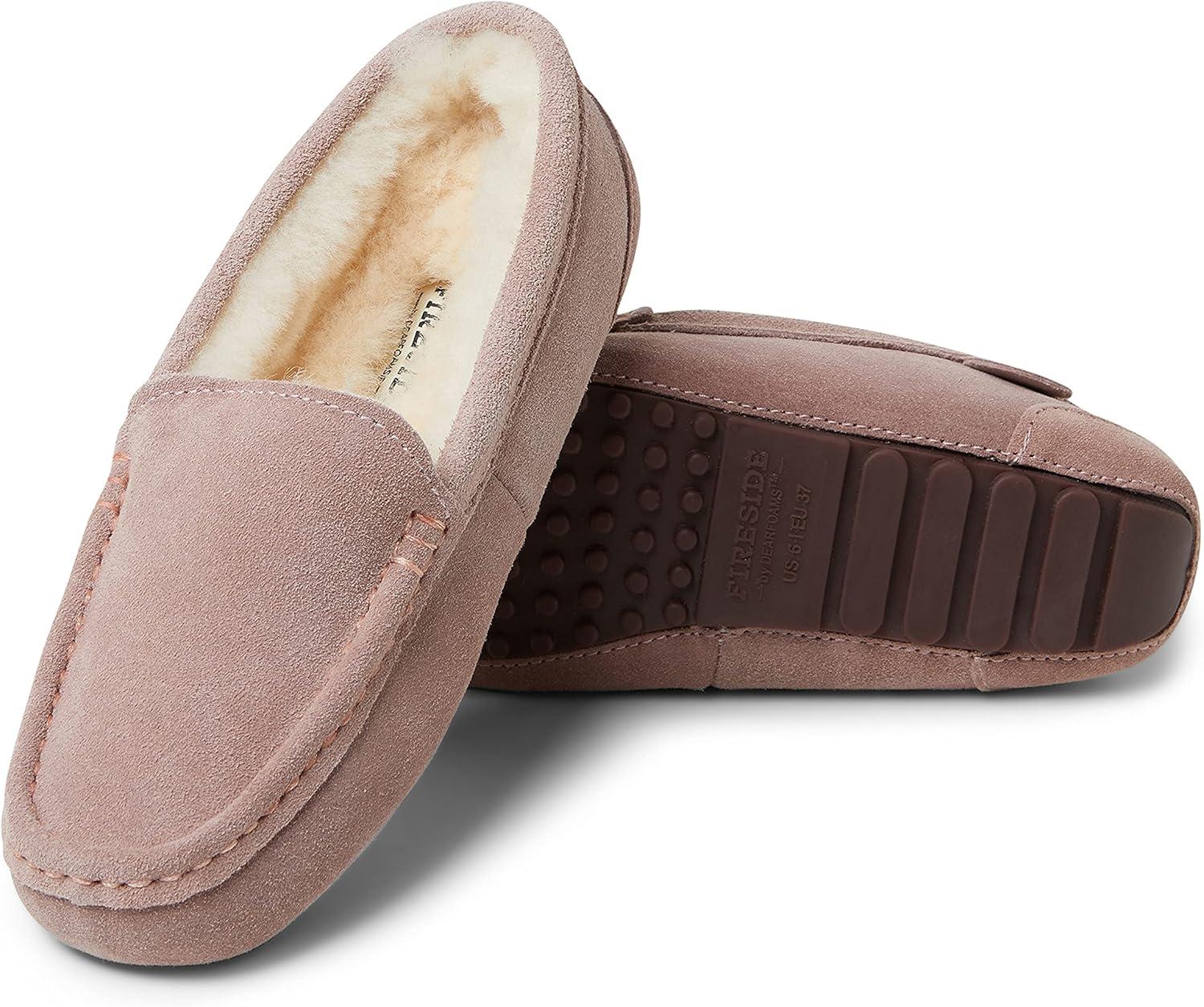 imageFireside By Dearfoams Womens Mel Shearling MoccasinDusty Pink