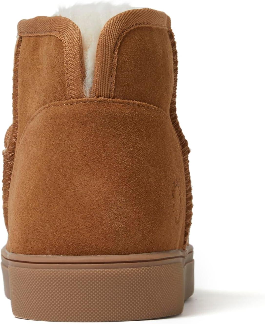 imageFireside by Dearfoams mens Bathurst Mens Slipper Genuine Shearling Micro Bootie Indoor Outdoor House ShoeChestnut