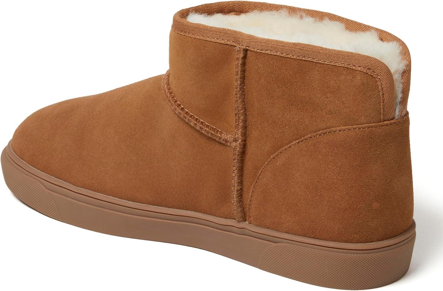 imageFireside by Dearfoams mens Bathurst Mens Slipper Genuine Shearling Micro Bootie Indoor Outdoor House ShoeChestnut