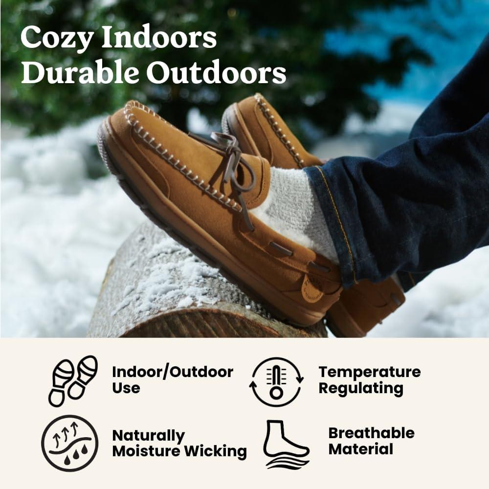 imageFireside by Dearfoams mens Forster Genuine Shearling Moc With StitchingPotting Soil