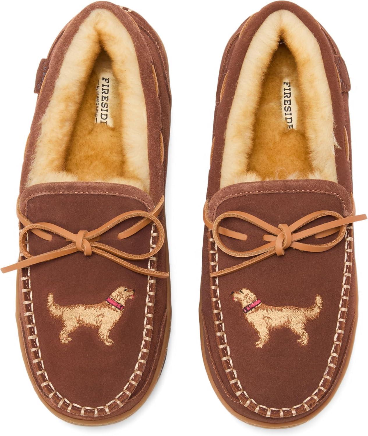 imageFireside by Dearfoams mens Forster Genuine Shearling Moc With StitchingPotting Soil