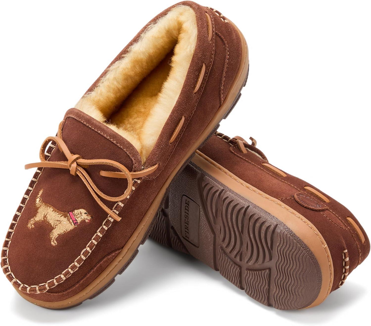 imageFireside by Dearfoams mens Forster Genuine Shearling Moc With StitchingPotting Soil