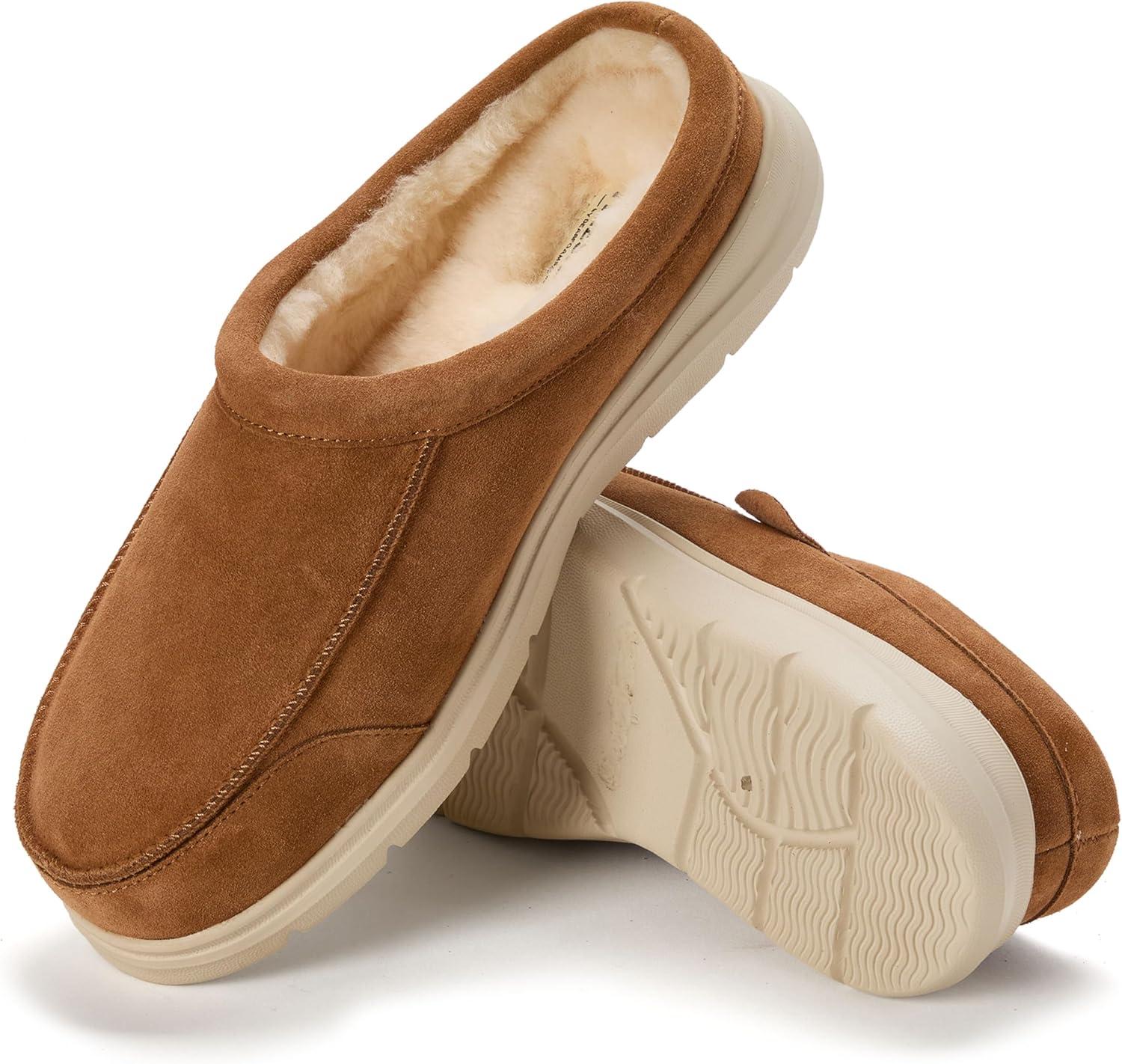 imageFireside by Dearfoams mens Lithgow Genuine Shearling ClogChestnut