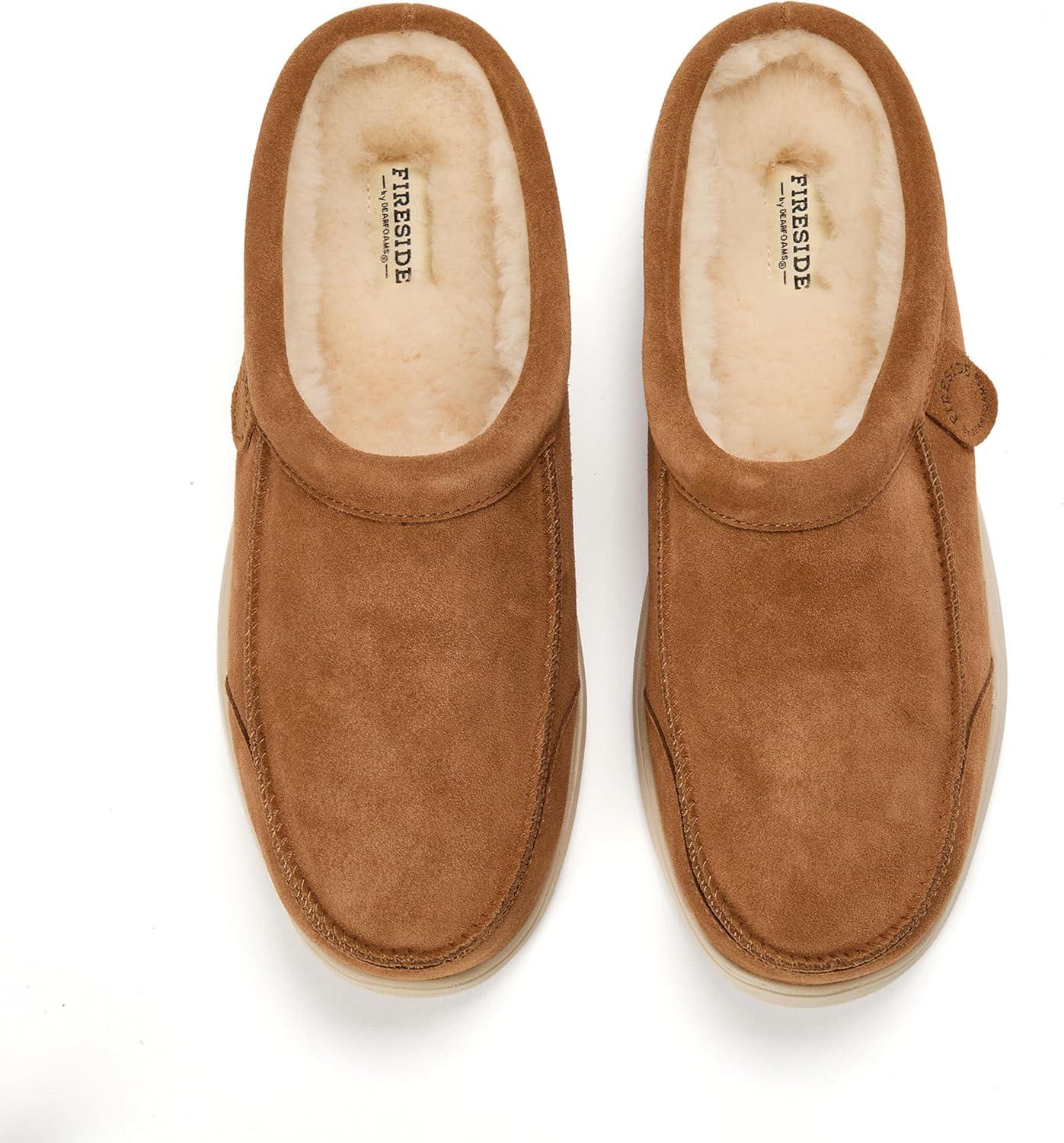 imageFireside by Dearfoams mens Lithgow Genuine Shearling ClogChestnut