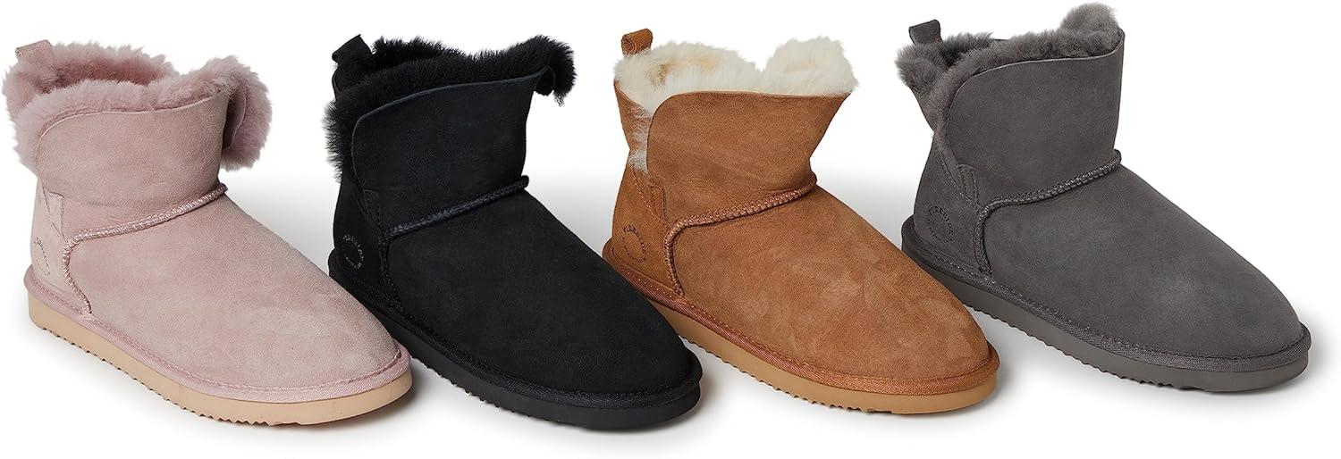imageFireside by Dearfoams unisexchild Bunbury Genuine Genuine Shearling IndoorOutdoor Folddown BootGrey