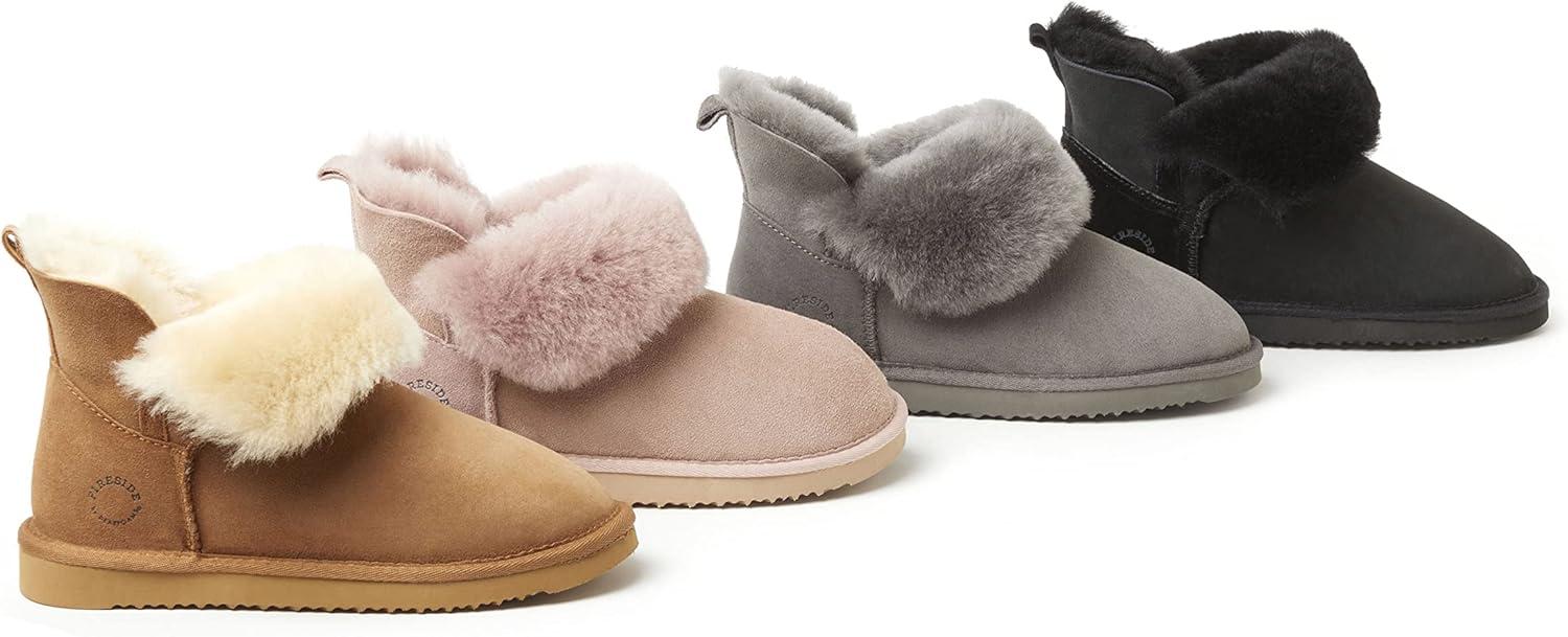 imageFireside by Dearfoams unisexchild Bunbury Genuine Genuine Shearling IndoorOutdoor Folddown BootGrey