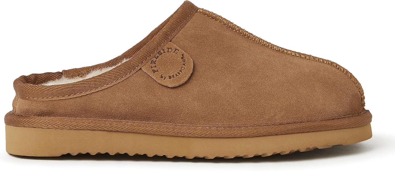 imageFireside by Dearfoams unisexchild Dempsey Genuine Shearling IndoorOutdoor ClogChestnut