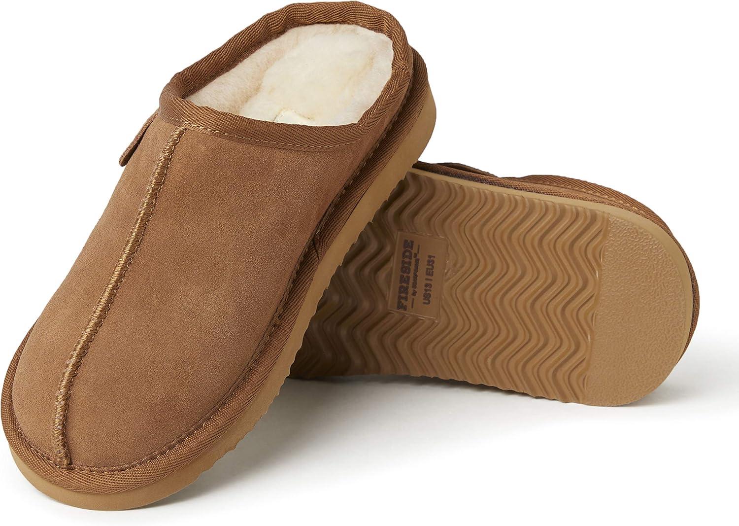 imageFireside by Dearfoams unisexchild Dempsey Genuine Shearling IndoorOutdoor ClogChestnut