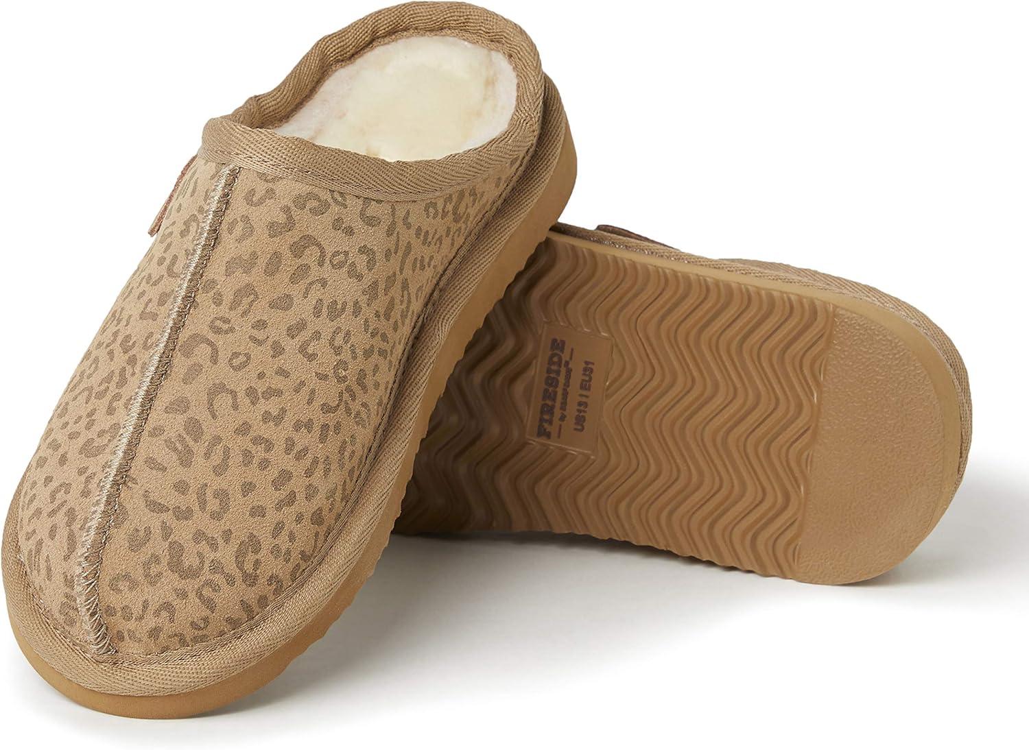 imageFireside by Dearfoams unisexchild Dempsey Genuine Shearling IndoorOutdoor ClogLeopard