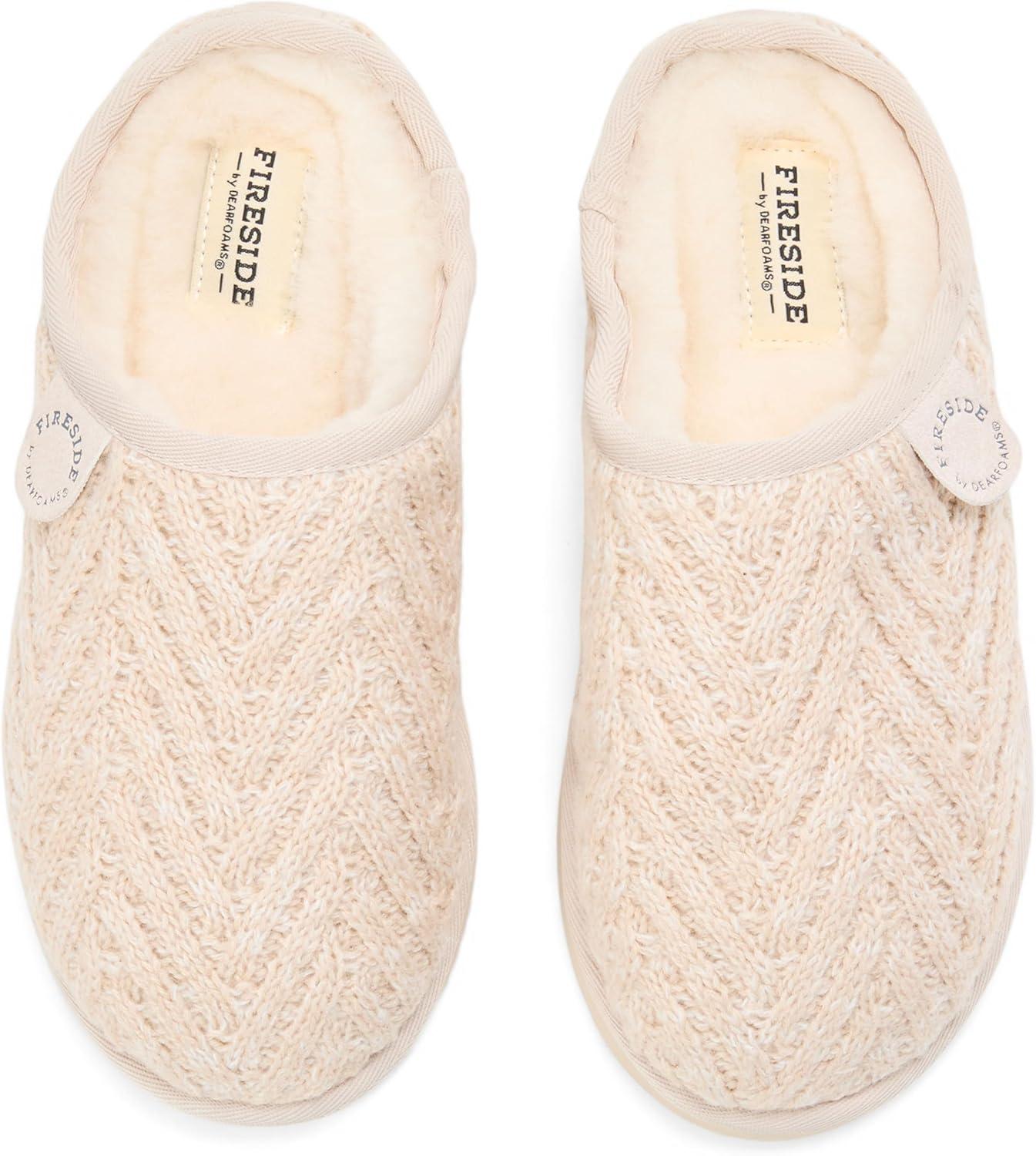 imageFireside by Dearfoams womens Greta Knit and Shearling ClogBone