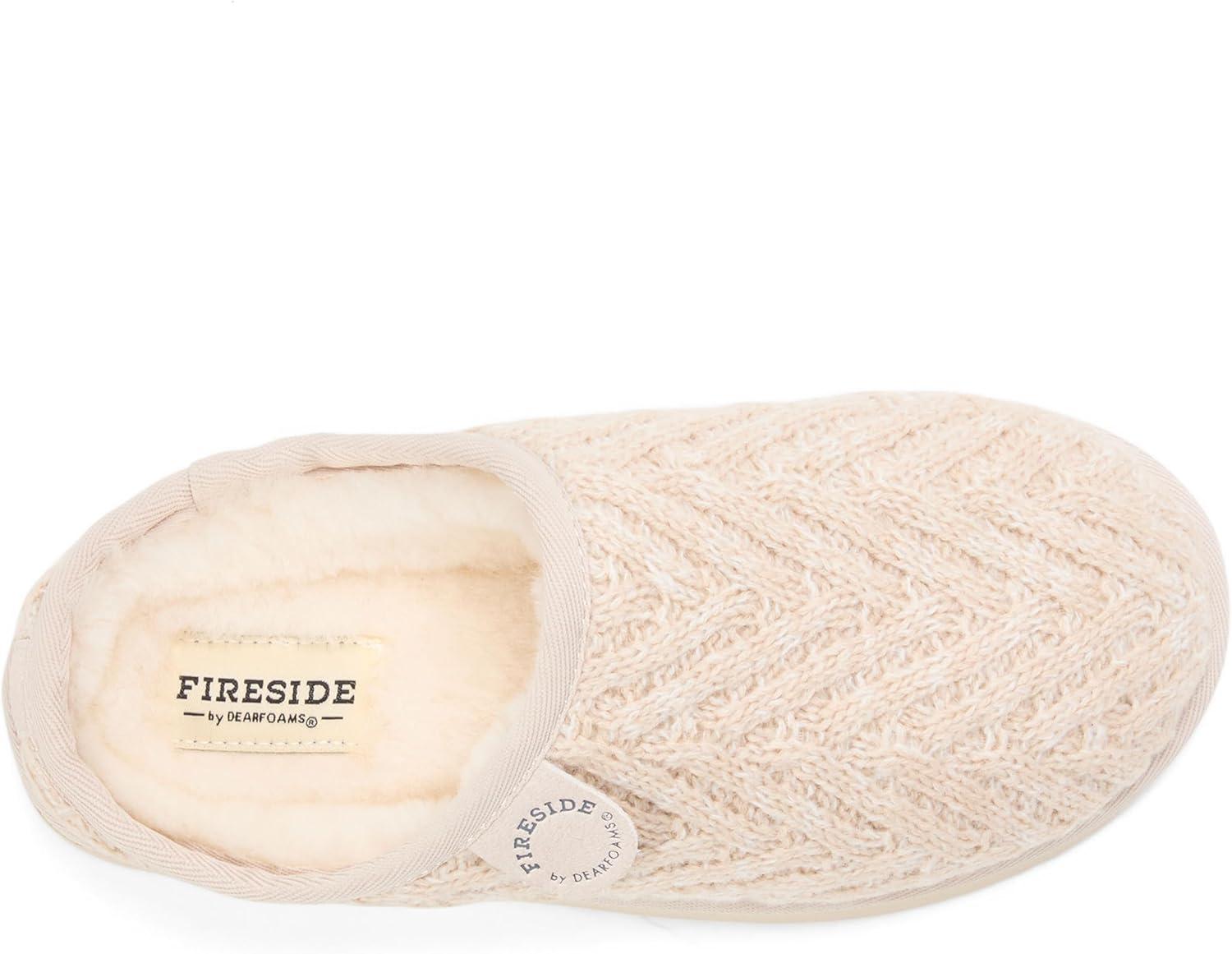 imageFireside by Dearfoams womens Greta Knit and Shearling ClogBone