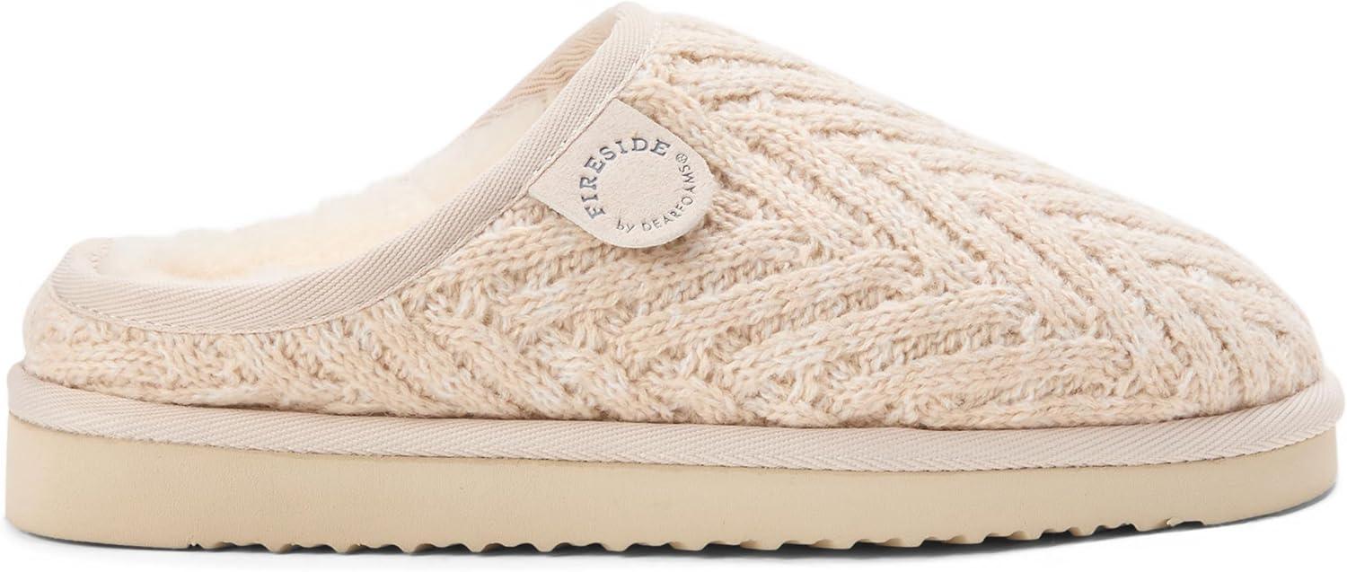 imageFireside by Dearfoams womens Greta Knit and Shearling ClogBone