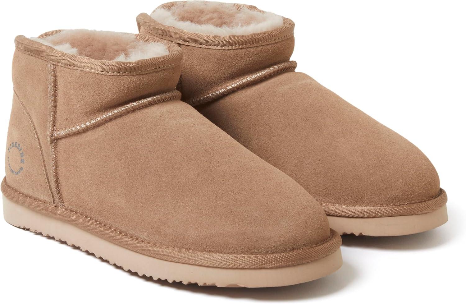 imageFireside by Dearfoams womens Riverland Genuine Shearling Fur Lined Mini Ankle Boot With Platform SlipperDriftwood